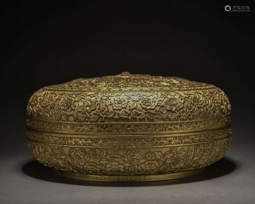 A gilt-bronze 'dragon' box and cover