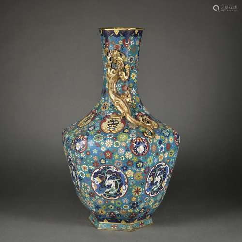 A Cloisonne enamel 'floral' vase