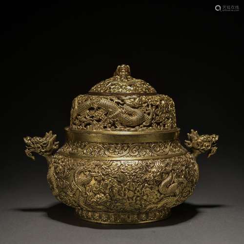 A gilt-bronze censer