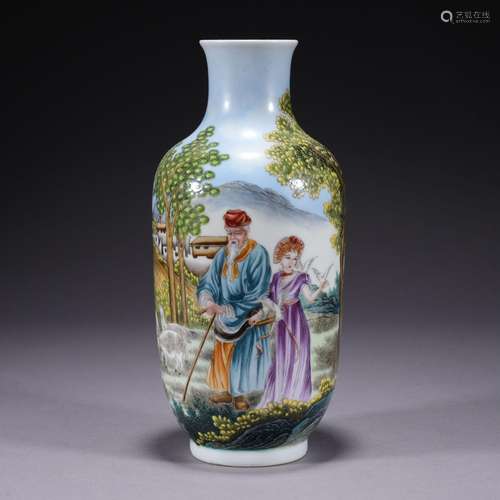 A famille-rose 'figure' vase