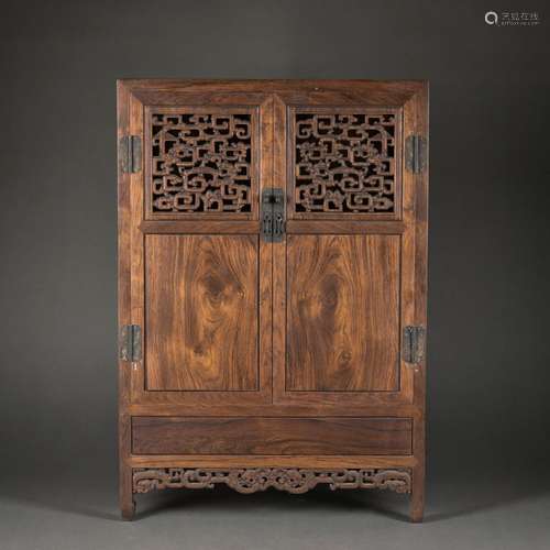 A wood cabinet