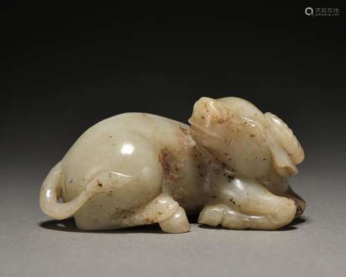 A jade 'cattle' ornament