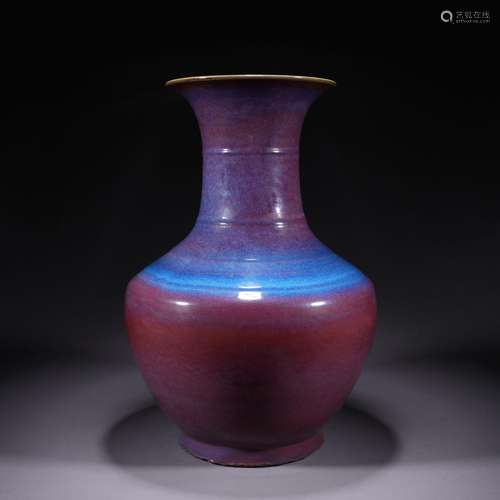 A flambe glazed vase