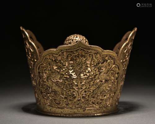 A gilt-bronze hat