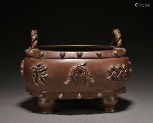 A bronze censer