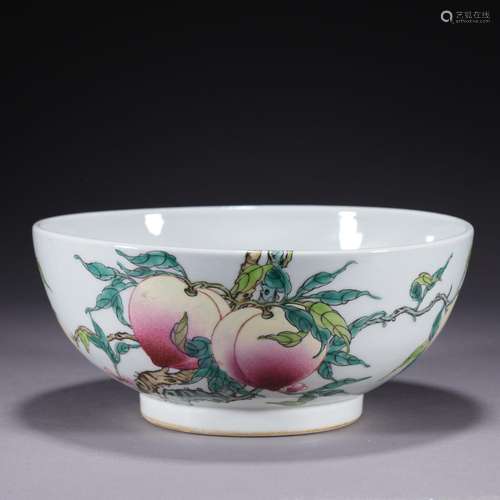 A famille-rose 'peach' bowl