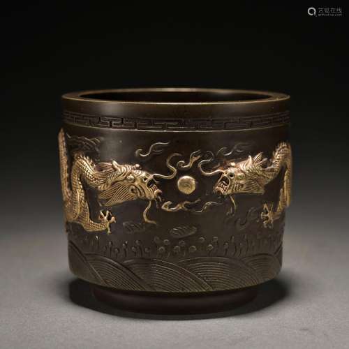 A gilt-bronze 'dragon' censer