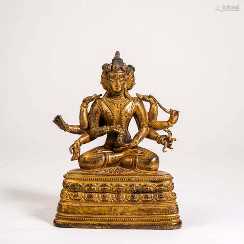 Ming Dynasty Gilt Bronze Buddha Statue