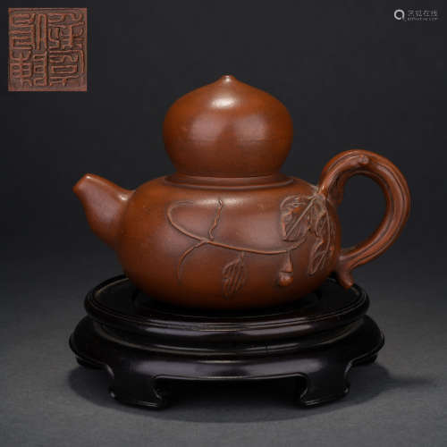 Chinese Celebrity Gourd Purple Clay Teapot