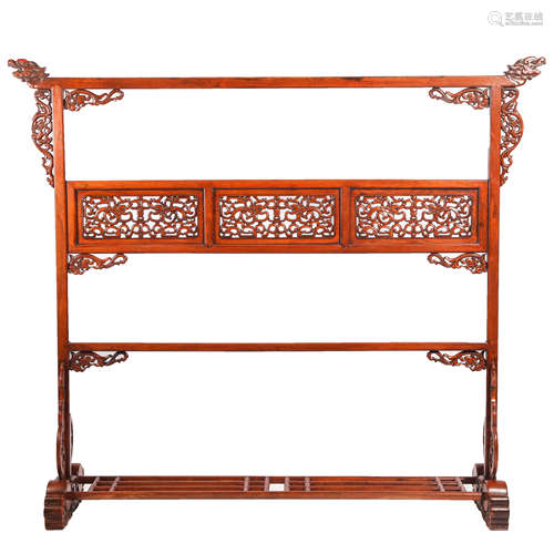 Huanghuali Lilong pattern coat hanger