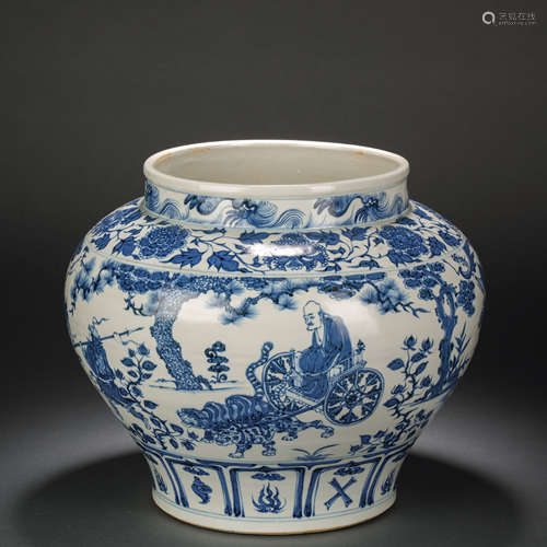 Before the Ming Dynasty, a blue and white character story ja...