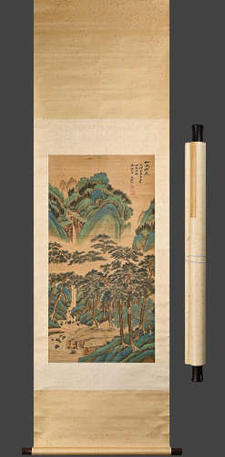 Wu Hufan (Pine Breeze and Stream) Hanging Scroll on Silk