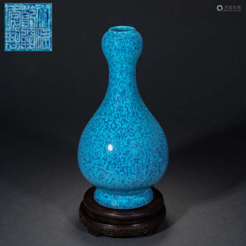 Qing Dynasty kiln glaze garlic bottle