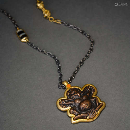 Brass roc bird necklace