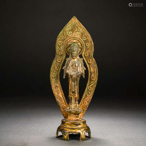 A Gilt Bronze Statue of Avalokitesvara, Liao Dynasty