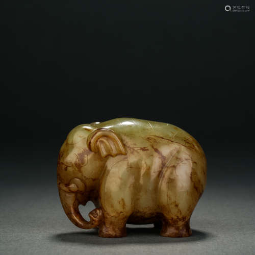 Hetian Jade Elephant in Qing Dynasty