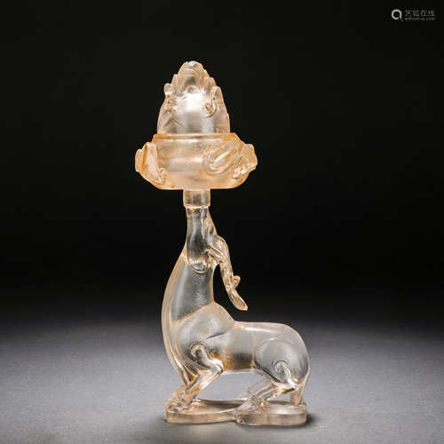 Before the Ming Dynasty, crystal animal pattern smoked