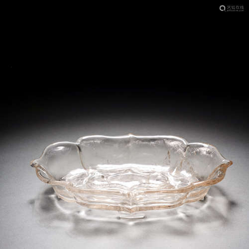 Qing Dynasty crystal peach flower mouth wash