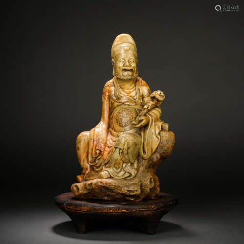 Qing Dynasty Shoushan Stone Fuxing Ornament