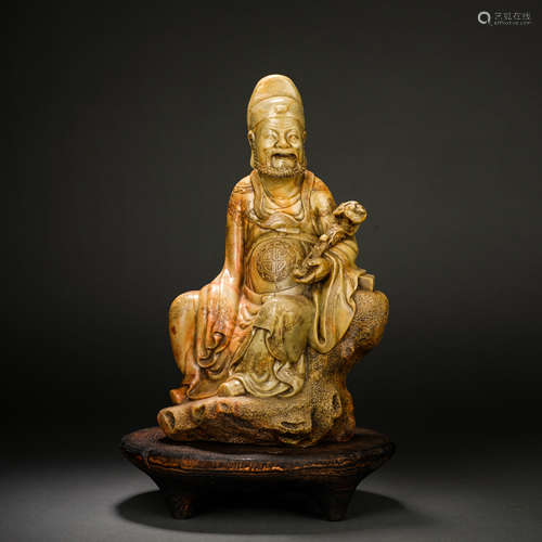 Qing Dynasty Shoushan Stone Fuxing Ornament