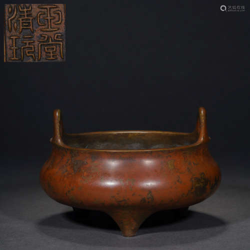 Ming Dynasty binaural tripod stove