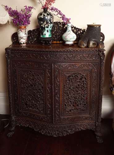 19TH-CENTURY ANGLO-INDIAN HARDWOOD CABINET