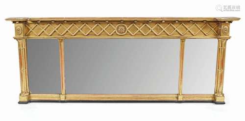 REGENCY PERIOD GILT FRAMED OVERMANTLE MIRROR