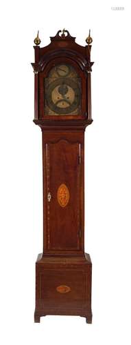 GEORGE III MAHOGANY INLAID LONGCASE CLOCK