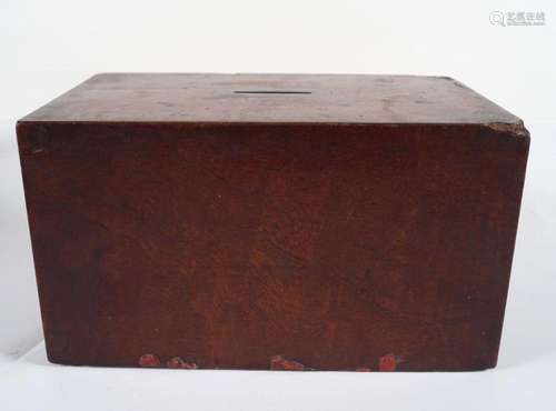 19TH-CENTURY MAHOGANY MONEY BOX