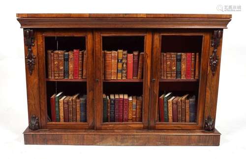 19TH-CENTURY ROSEWOOD DWARF BOOKCASE