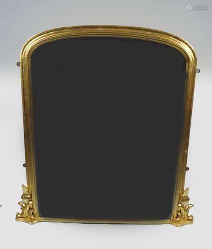 19TH-CENTURY GILT FRAMED OVERMANTLE MIRROR