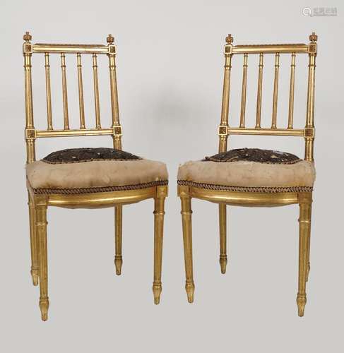 PAIR OF 19TH-CENTURY GILT SIDE CHAIRS