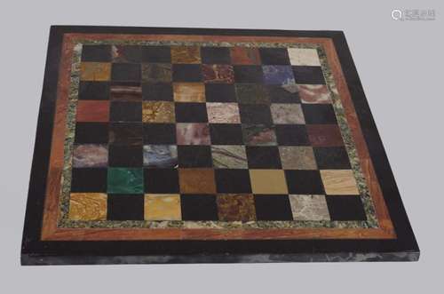 MARBLE PIETRA DURA INLAID CHESSBOARD