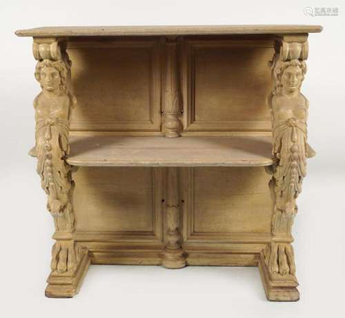 19TH-CENTURY CARVED OAK CONSOLE TABLE