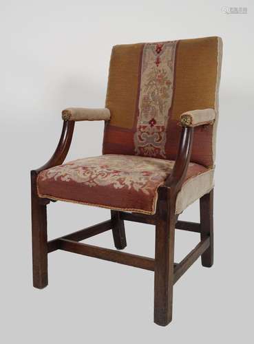 GEORGE III MAHOGANY GAINSBOROUGH CHAIR