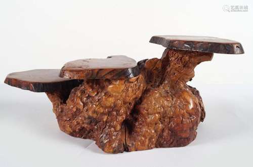 CHINESE BURL WOOD BUDDHISTIC ALTAR