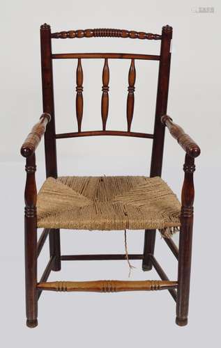 18TH-CENTURY ASH ELBOW CHAIR