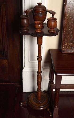 19TH-CENTURY WALNUT SMOKER'S STAND