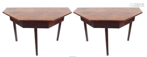 PAIR 19TH-CENTURY OAK CONSOLE TABLES