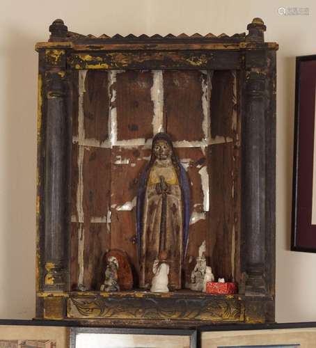 19TH-CENTURY POLYCHROME DEVOTIONAL SHRINE