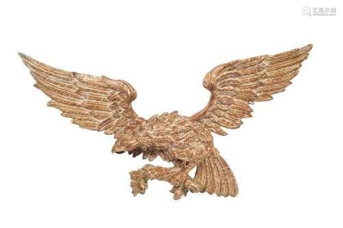 MONUMENTAL AMERICAN CARVED WOOD EAGLE