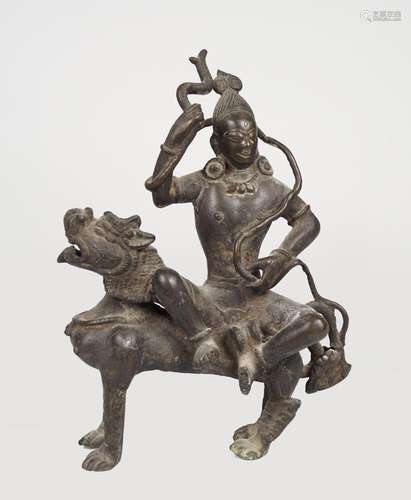 19TH-CENTURY NEPALESE BRONZE DURGA