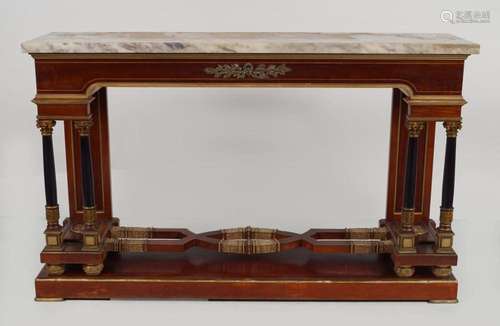 FRENCH EMPIRE STYLE PARCEL-GILT CONSOLE