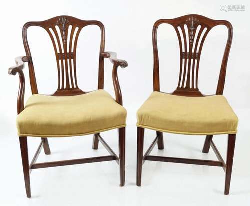 SET OF 8 GEORGE III PERIOD MAHOGANY CHAIRS