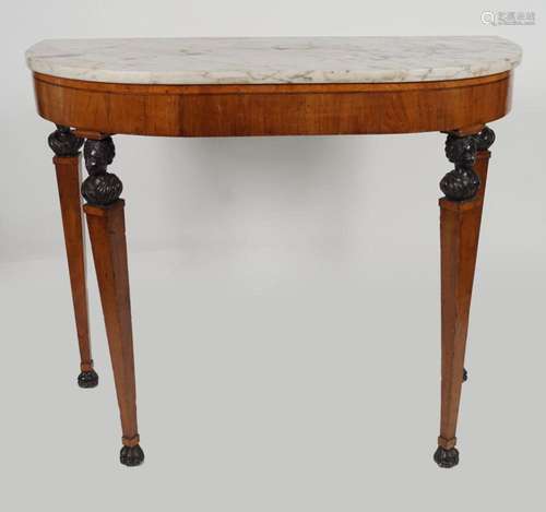 19TH-CENTURY MAHOGANY AND EBONY SIDE TABLE