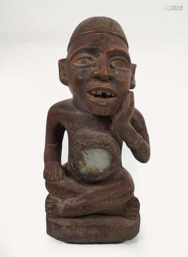 19TH-CENTURY CARVED WOOD AFRICAN CONGO FIGURE