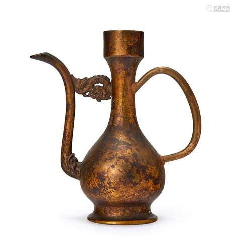 A CHINESE BRONZE EWER, 18TH CENTURY, QING DYNASTY (1644-1911...