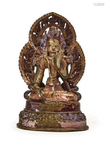 A TIBETAN GILT BRONZE FIGURE OF A BUDDHA, 19TH CENTURY