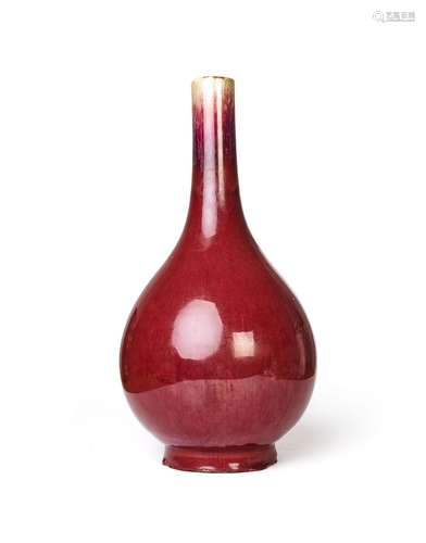 A CHINESE FLAMBE GLAZED BOTTLE VASE, 18TH CENTURY, QING DYNA...