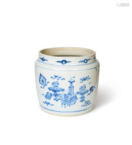 A CHINESE BLUE & WHITE JARDINERE, KANGXI PERIOD (1662-17...